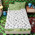 thumbnail image 4 of Erosebridal Vibrant Dual Green Checkerboard Zipper Twin Comforter Sets with Fitted Sheet and 2 Pillowcases,Light Sage Square Secondary Tile Zipper Bedding Set,Emerald Cream,4-Piece,Reversible, 4 of 6