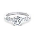 thumbnail image 2 of Tahiti - Moissanite Round Cut Lab Diamond Engagement Ring with Sidestones, 2 of 4
