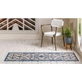 thumbnail image 4 of Unique Loom Botanical Collection Ornate, Floral, Border, Victorian, Indoor and Outdoor Area Rug, 2 ft 2 in x 6 ft, Blue/Beige, 4 of 5