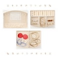 thumbnail image 3 of Unique Bargains 2 Layer Jewelry Box with Mirror PU Leather Removable Jewelry Tray White, 3 of 8