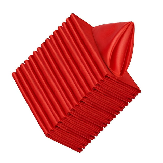 Inteprter Servilleta de cuadrada suave y cómoda de 20 piezas hecha de poliéster, servilletas de fáciles de limpiar Kits de decoración para fiestas rojo