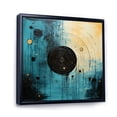thumbnail image 2 of Designart "Blue And Black Minimalism Moon I" Abstract Collages Floater Framed Wall Art Living Room, 2 of 7