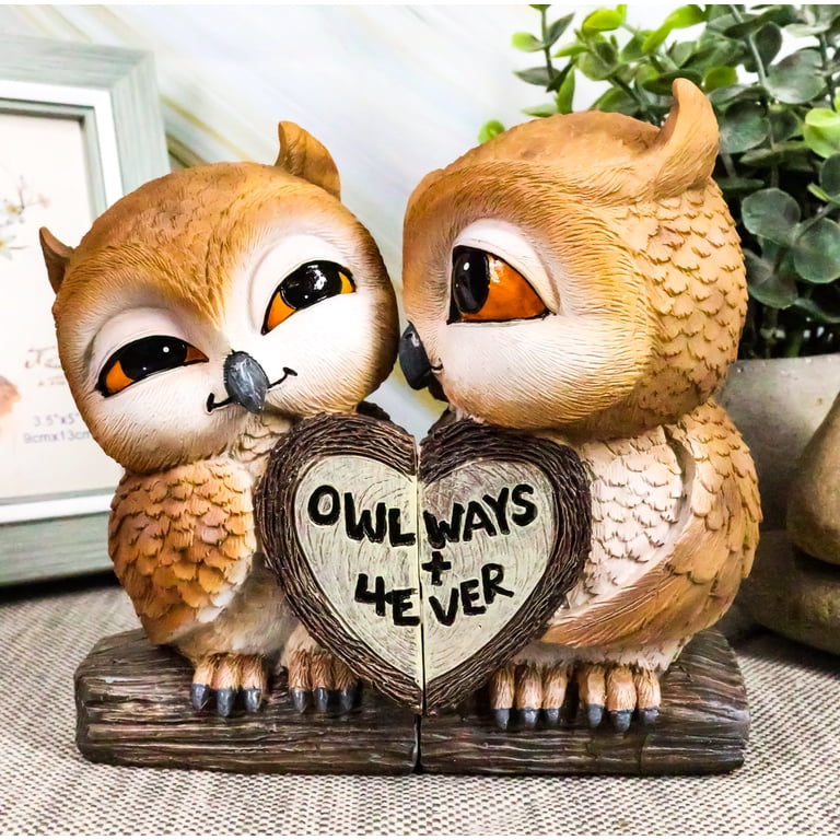 美品　スワロフスキー　フクロウのカップル　箱付　Owl Couple　置物 Ebros Valentines Kissing Love Owl Couple Decor Statue 2 Owls W
