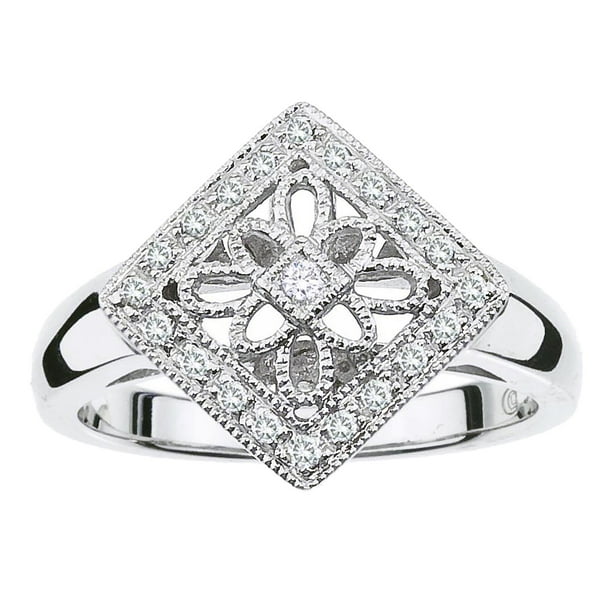Ax Jewelry Diamond Promise Ring in Sterling Silver