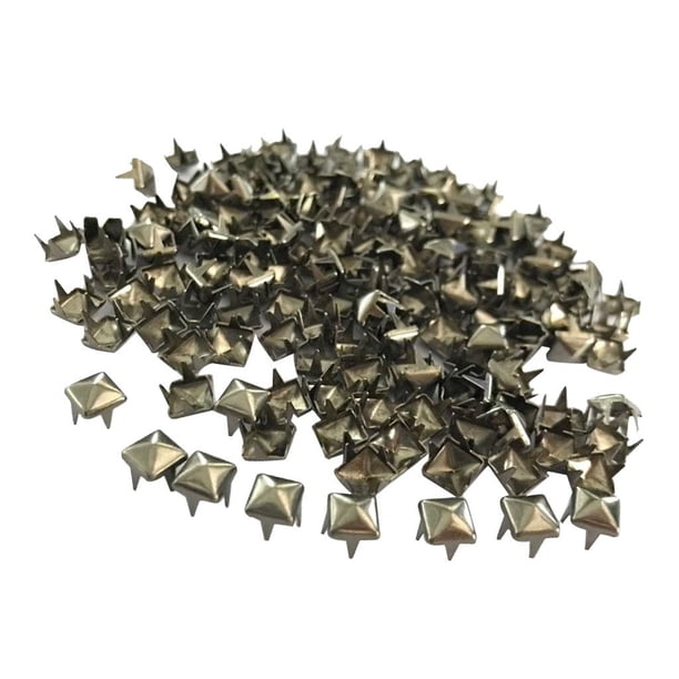 200 Uds Tachuelas de Remache de Punta Piramidal Cuadrada de Cobre Hugo Manualidades 6mm Gris Negro