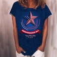 thumbnail image 2 of Blusa informal de manga corta con estampado del Día de la Independencia para mujer Fridja  hjk5277, 2 of 5