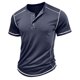 thumbnail image 3 of Playeras Elvqul Hombre Stretch Deportivas Liso Casuales Azul Marino Manga Corta Cuello Redondo Botones, 3 of 3
