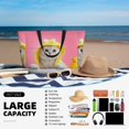 thumbnail image 5 of Wukai A Funny Cat Print Zipper Bag,large Beach Tote Bag,Waterproof Sandproof Bag,Grocery and Picnic Tote Travel Bag, 5 of 5