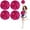 rose red, variant on cheer pom pom, Cheerleading Pom Poms, Premium Metallic Pom Poms Set Cheering Hand Flowers Handle Dance Pom Poms Cheering Squad Pompoms for Football Basketball Cheers
