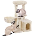 thumbnail image 3 of Yaheetech 34" Height Plush Cover Cat Tree with Condo and Sisal Ropes Posts, Beige, 3 of 7