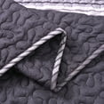 thumbnail image 2 of BLEUM CADE 3 Piece King Quilt for Spring,Purple Gray Lightweight Quilt Set Bedspread,Handblock Striped Reversible Quilt Coverlet for King Bed, 2 of 7