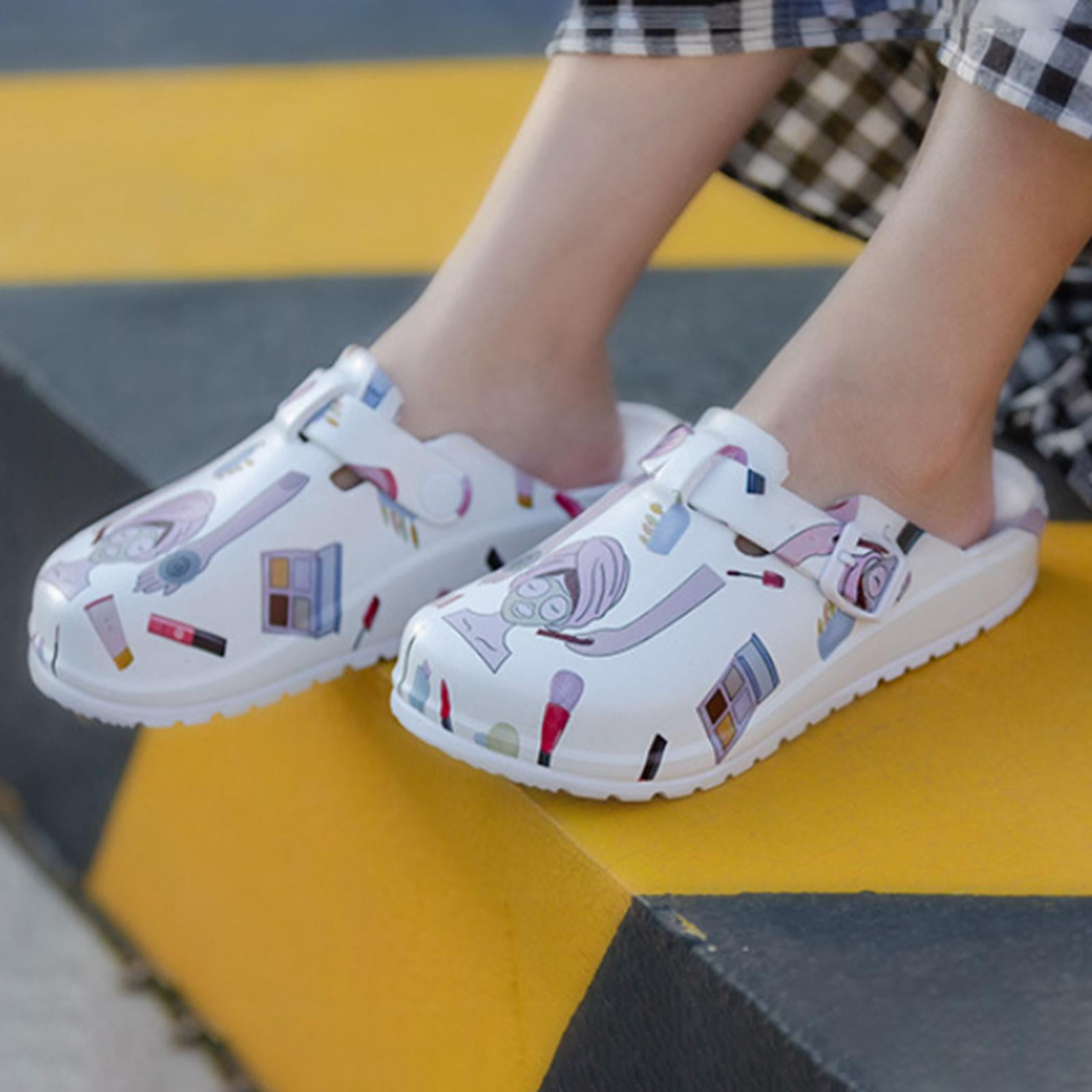 printed nursing clogs