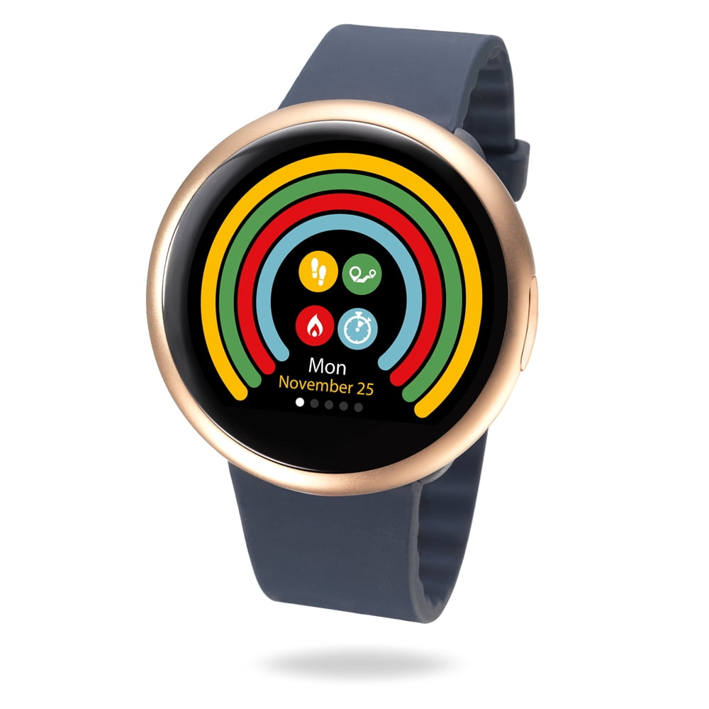 MyKronoz ZeRound2 Smartwatch Circular Color Touchscreen - Black/Black -  Walmart.com