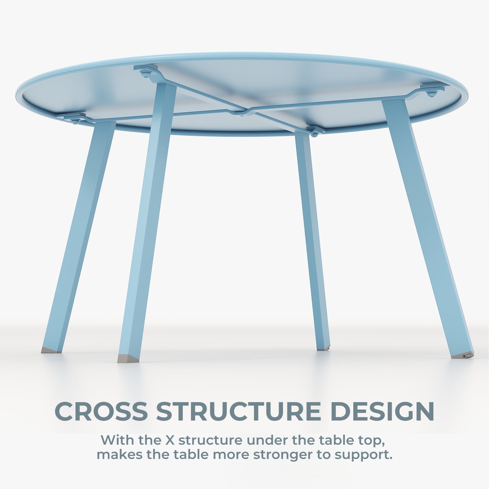 GRANDPATIO 28" Round Coffee Table Steel Outdoor Patio Table , Grayish Green
