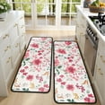 thumbnail image 4 of Kitchen Rugs Sets Of 2,Pioneer Flower Floral Print Pattern Anti Fatigue Kitchen Mat Rugs Non Slip Washable,Decorative Kitchen Floor Mats for Kitchen,Sink,Laundry,17"x47"+17"x47", 4 of 5