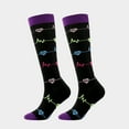 thumbnail image 3 of 6 Pairs Compression Socks Printed Design Colorful Knee High Socks for Sports Running ,Nursing,Ridding Stockings, 3 of 4