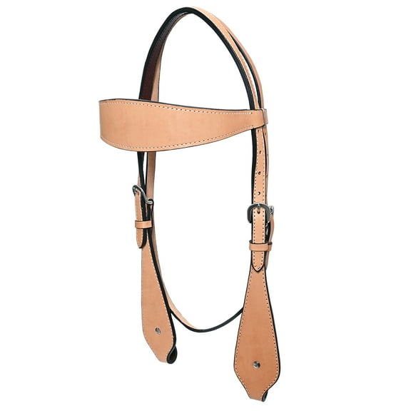 HILASON Western Horse Headstall Tack Genuine American Leather Plain Tan