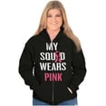 thumbnail image 3 of Breast Cancer BCA My Squad Wears Pink Zip Hoodie Sweatshirt Women Brisco Brands S, 3 of 6