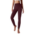 thumbnail image 4 of Womens Yoga Pants High Waist Cargo Butt Lifting Workout Running Women's Pants Watermelon Red L, 4 of 6