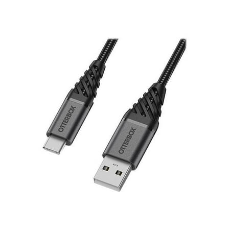 UPC: 0840104218327 | OtterBox Premium USB-C to USB-A Cable 1M / 3.3FT – Dark Ash Black