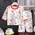 thumbnail image 2 of NIEWTR Toddler Pajamas Set for Boys Girls Short Sleeve Round Neck Top + Breathable Shorts 2-Piece Summer Outfits for 18-24M 2T 3T 4T Gift Set(A-Red,4-5 Years), 2 of 4
