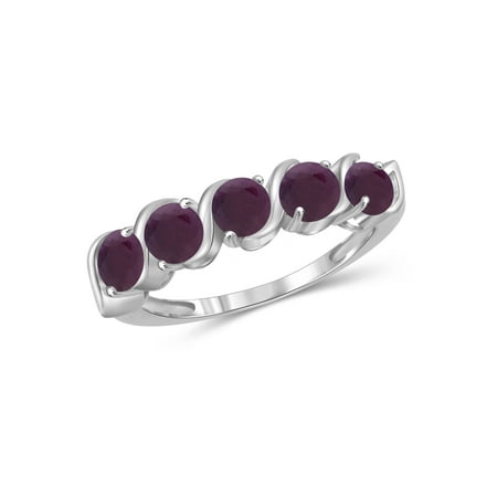 1 1/2 Carat T.G.W. Ruby Sterling Silver Band