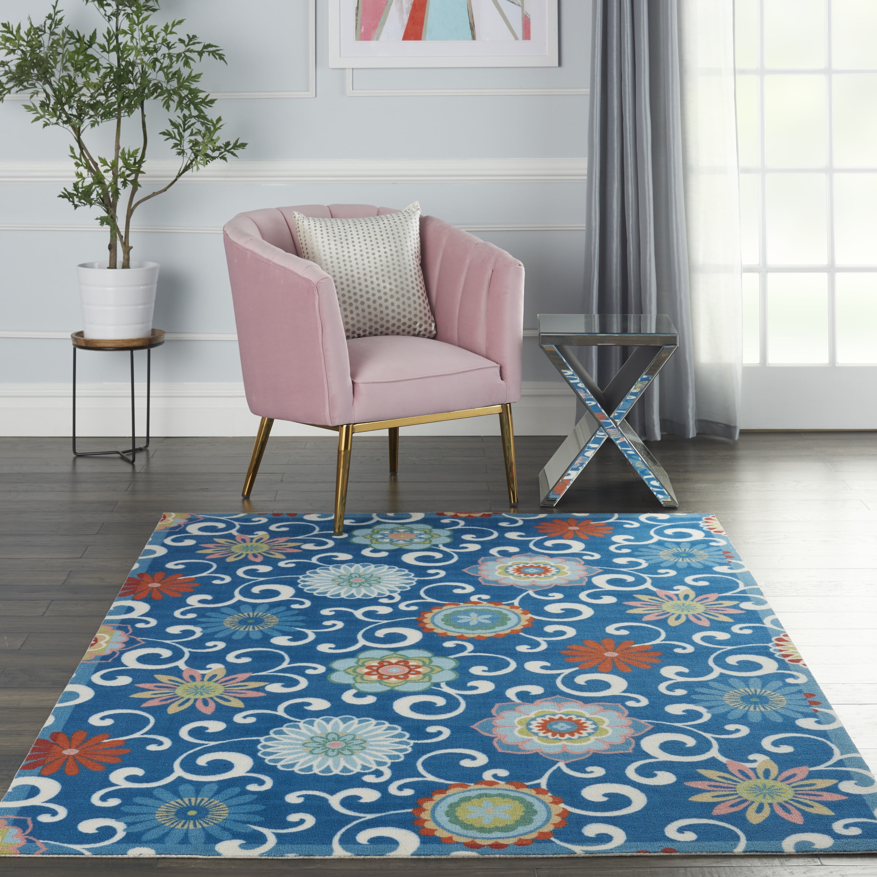 Waverly Sun N' Shade Blue/Multicolor Area Rug