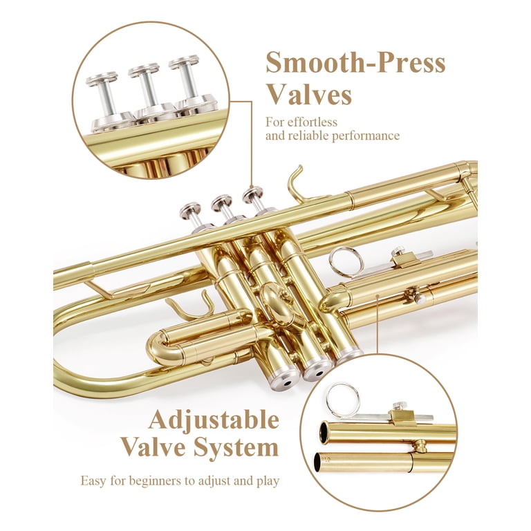 Eastar Student Beginner Bb Trumpet Set, Gold photo 4