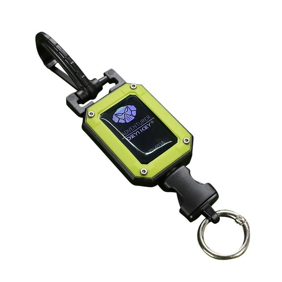 LACKUST Outdoor Easy Pull Buckle Key Chain,Clearance Keychains Rings for Keys for Men Women for Car,Retractable Elastic Rope,Green