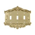 thumbnail image 2 of Nostalgic Warehouse 720084 Plaque Victorienne avec Triple Toggle, Laiton Non Laqué, 2 of 3