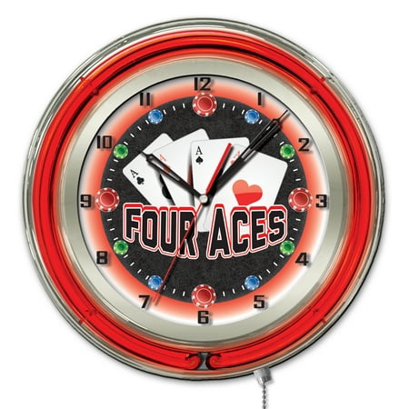 4 Aces 19 Double Neon Wall Clock