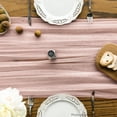 thumbnail image 3 of Dusty Rose Gauze Table Runner 120 Inch 10FT, Seasonal Sheer Chiffon Cheesecloth Kitchen Dining Holiday Birthday Table Decor for Home Party, 3 of 8
