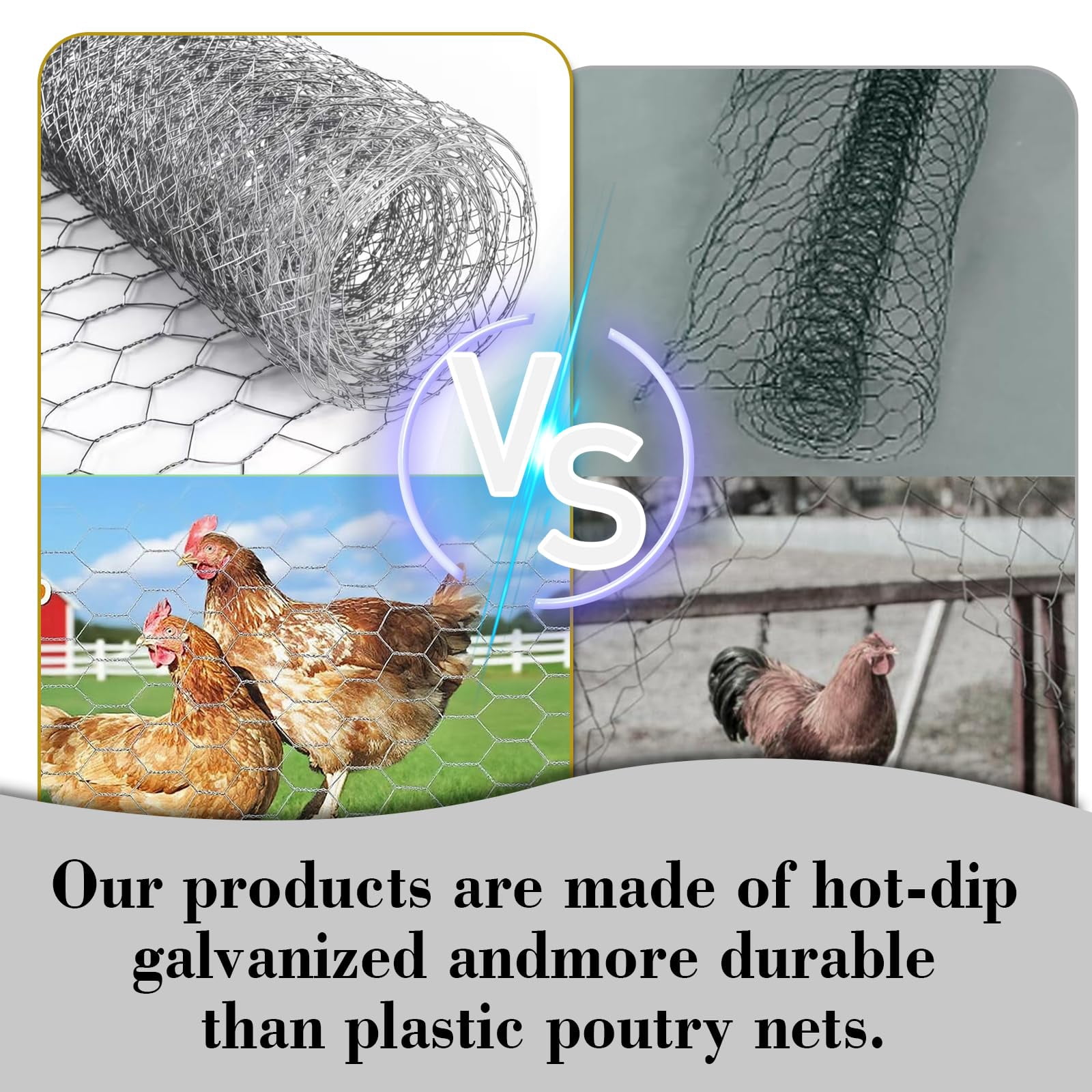 Chicken Wire Mesh, 13.7 x 118in Hexagonal Galvanized Steel Chicken Wire Fence, Metal Poultry Wire Netting for Chicken Coop Rabbit Dogs Barrier