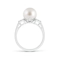 thumbnail image 2 of ANGARA South Sea Cultured Pearl Ring with Cluster Diamonds in 14K White Gold for Women | June Birthstone, Birthday, Anniversary, Jewelry Gift for Women | Pearl Ring, 2 of 8