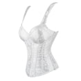 thumbnail image 2 of Corset Vest For Women Corset With Straps Gothic Corset Bustiers Overbust Top Vintage Corset Tops For Women White 5XL, 2 of 4