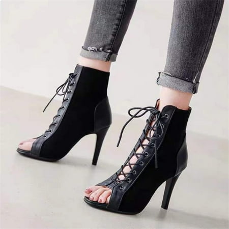 

Black Dress Shoes for Women Mujer Shoes Black Fashionable Zipper Waterproof Heels 90% Off Clearance Sale 40