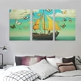thumbnail image 3 of Shiartex Art Modern Fall Decor Butterfly Boat Canvas Wall Art 3 Piece Set 12x16x3pcs, 3 of 4