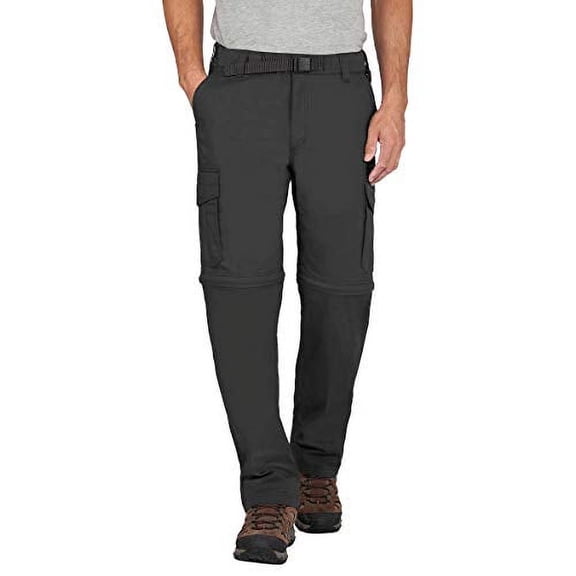 BC Clothing Mens Lightweight Convertible Stretch Cargo Pants & Shorts (Charcoal, Lx30)