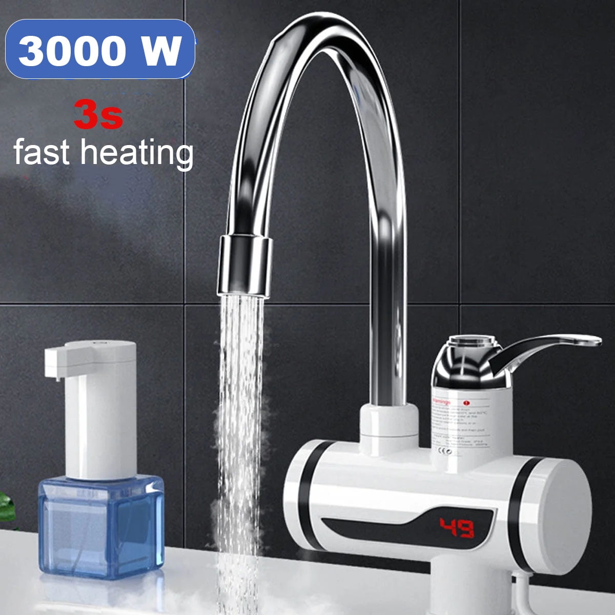 110V Electric Instant Tankless Water Heater - Fast Heating Faucet for Kitchen and Bathroom,Bottom Inflow Model with Integrated Shower Set