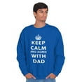 thumbnail image 4 of Keep Calm And Agree With Dad Crown Men's Crewneck Sweatshirt Brisco Brands X, 4 of 6