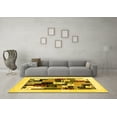 thumbnail image 3 of Ahgly Company Machine Washable Indoor Round Abstract Yellow Contemporary Area Rugs, 7' Round, 3 of 4