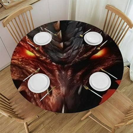 

BCIIG Dragon Round Table Cloth | Stain Resistant & Washable 100% Polyester Fiber | Perfect for Indoor Outdoor Kitchen Dining Wedding Parties | Multiple Sizes Available | Festive Decor 54 -58