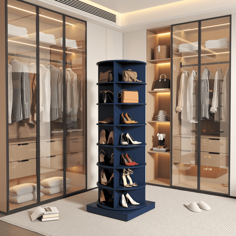 7 Tier Rotating Shoe Rack Revolving 360 Round Shoe Rack - Walmart.com