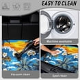 thumbnail image 5 of XYZCANDO Palm Trees Hibiscus Rear Cargo Mat 29" x 39", Polyester Durable Trunk Liner with Non-Slip Backing, Easy-Clean Stitched Edge Trunk Carpet for Daily Driving Use, 5 of 7