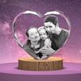 thumbnail image 2 of AISENIN Customized Heart Engraved Crystal Picture Frame Custom 3D Crystal Photo Personalized Gifts with Picture for Valentines day Birhday Christmas Anniversary Wedding Memorial Gifts, 2 of 5