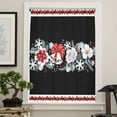 thumbnail image 4 of Black Christmas Semi Sheer Curtains Drapes for Living Room,Bedroom,French Doors Window 72 Inches Long,Winter Xmas Bells Bow Flower Snowflakes Rod Pocket Chiffon Curtain Drapery Voile Draperies Panel, 4 of 6