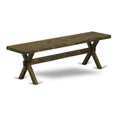 thumbnail image 1 of Pemberly Row X-Style 15x60" Wood Dining Bench in Jacobean Brown, 1 of 5