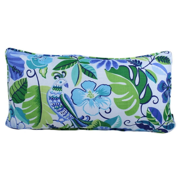 Lava Bird in the Bush Lumbar Outdoor Pillow