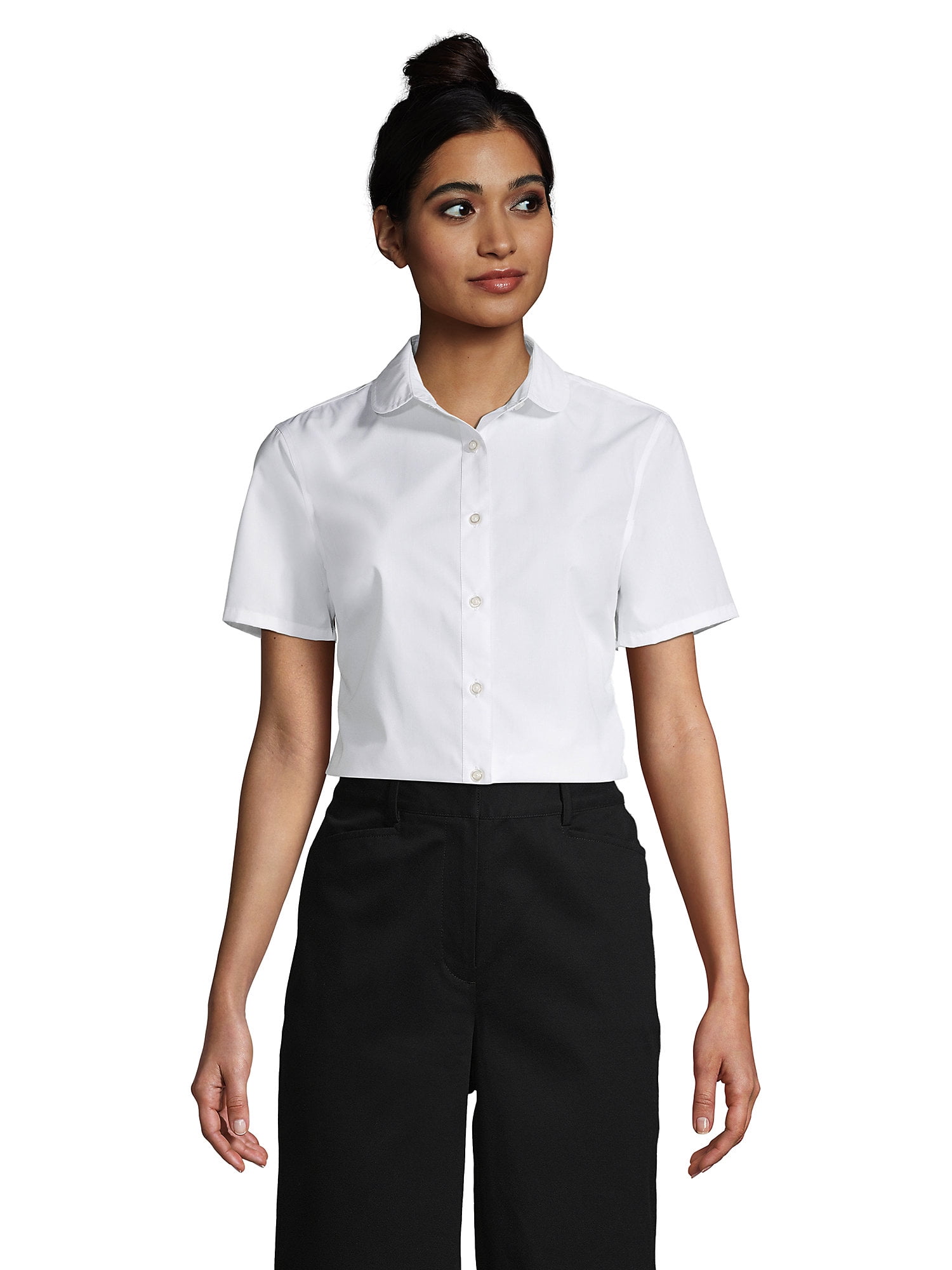 Lands' End School Uniform Women's Short Sleeve Peter Pan Collar