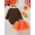 thumbnail image 3 of goowrom Trendy Baby Girl Fall Outfits showcasing Letter Embroidery Rompers, Skirts, and Headband, 3 of 9